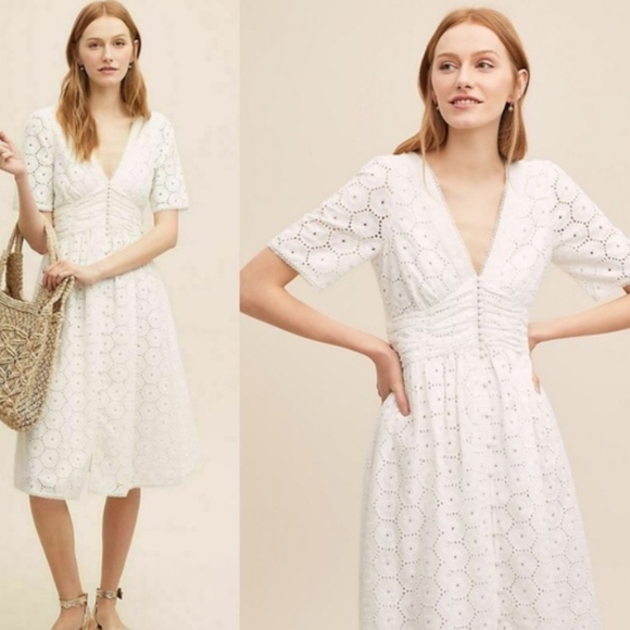Anthropologie Dresses & Skirts - Anthropologie Seen Worn Kept Eyelet Midi Dress